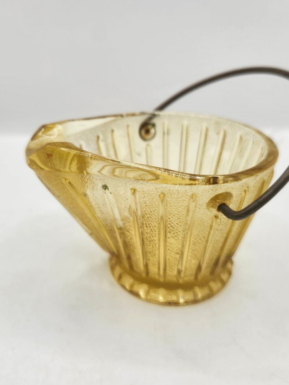 Vintage Continental Can Company Coal Scuttle Glass Toothpick Holder